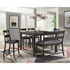 Elements International Mango Counter Table and Chair Set with Bench