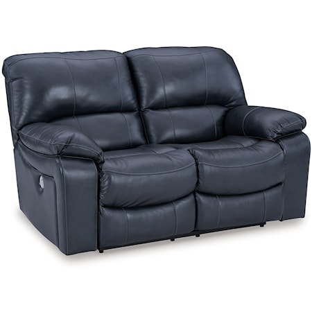 Leather Match Power Reclining Loveseat