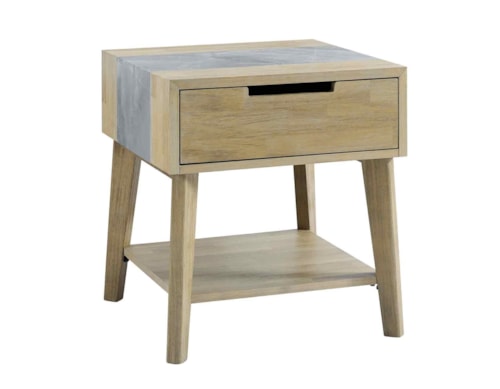 Mid-Century Modern End Table with Storage