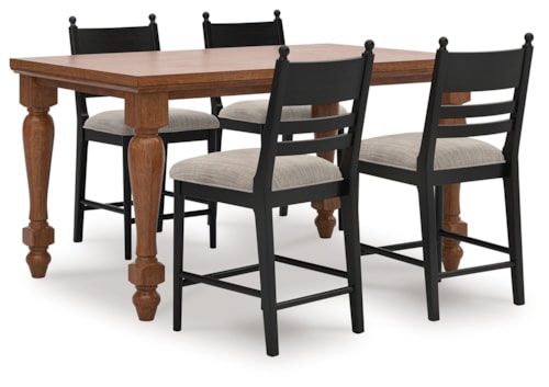 Counter Height Dining Table And 4 Barstools