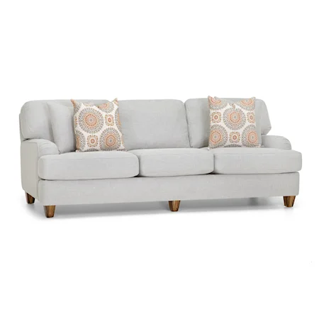 Transitional Sofa with Wood Legs