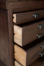 Furniture Classics Traditional 4-Drawer Display Cabinet with Sliding Glass Doors