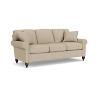 Transitional 3-Seat Sofa with Rolled Arms