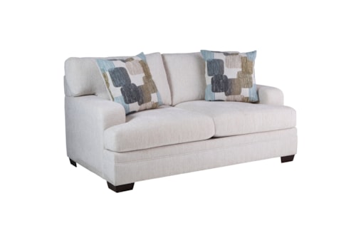 Transitional Loveseat with Track Arms