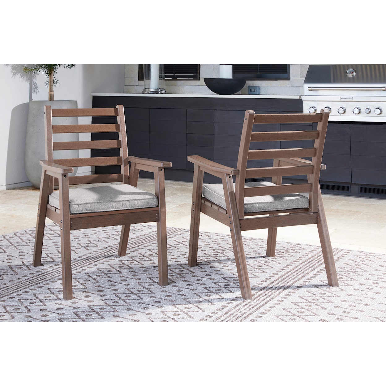 Ashley Furniture Signature Design Emmeline Set of 2 Dining Arm Chairs w/ Cushions