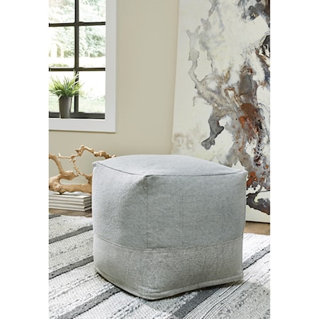 Mabyn Gray Pouf