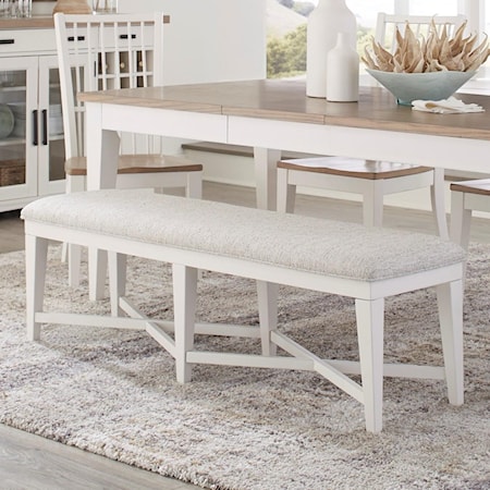 Transitional Upholstered Dining Bench