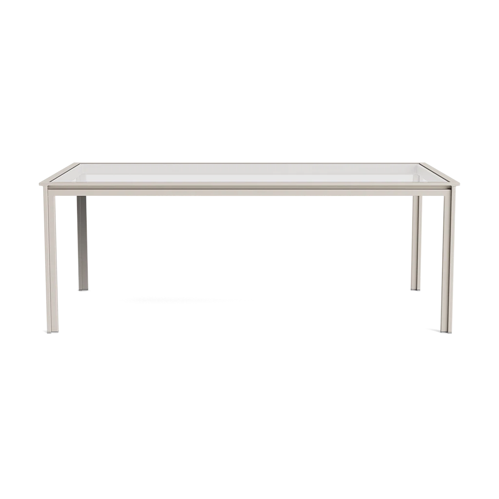 Modern 79" Rect. Glass-Top Dining Table
