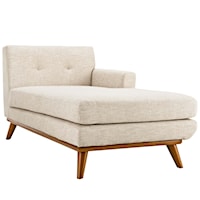 Right-Facing Upholstered Fabric Chaise