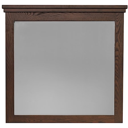 Rustic Landscape Mirror - Dark Brown