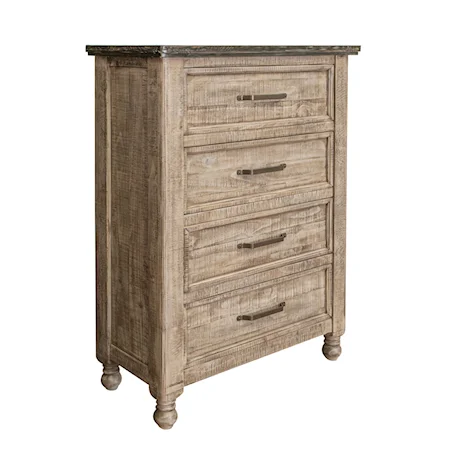 Rustic 4-Drawer Bedroom Chest