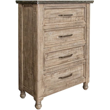 Rustic 4-Drawer Bedroom Chest