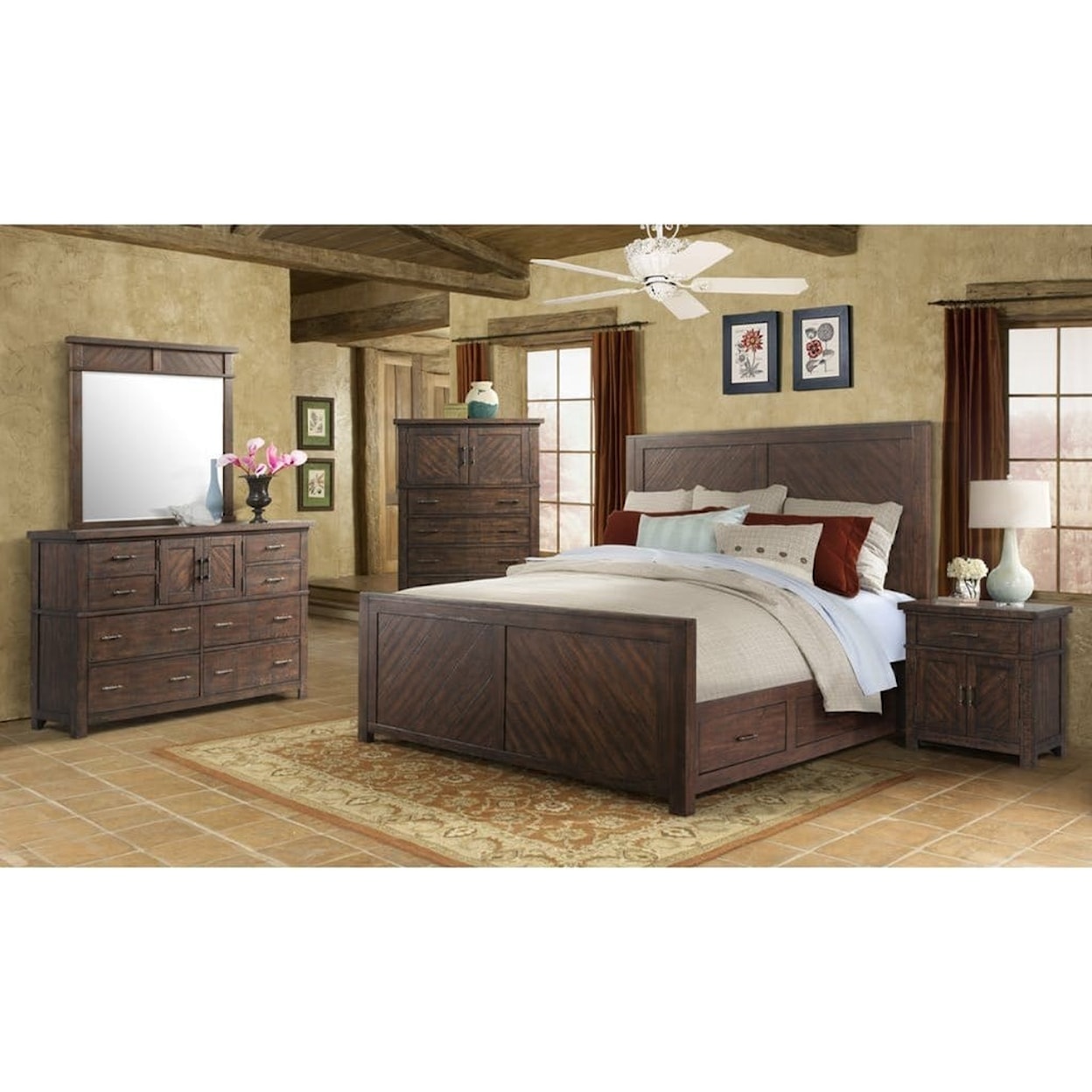 Elements International Jax Queen Bedroom Group