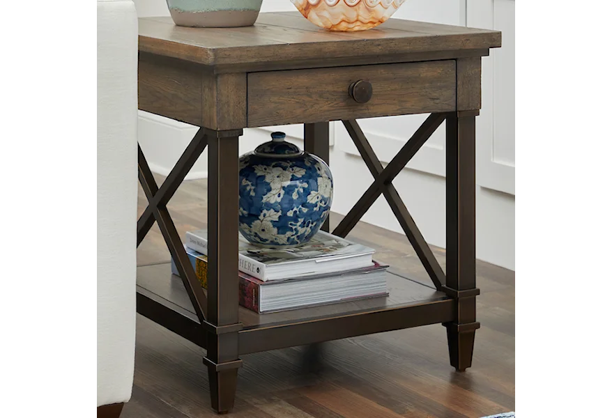 Hometown College Street End Table by Trisha Yearwood Home Collection by Klaussner at Darvin Furniture