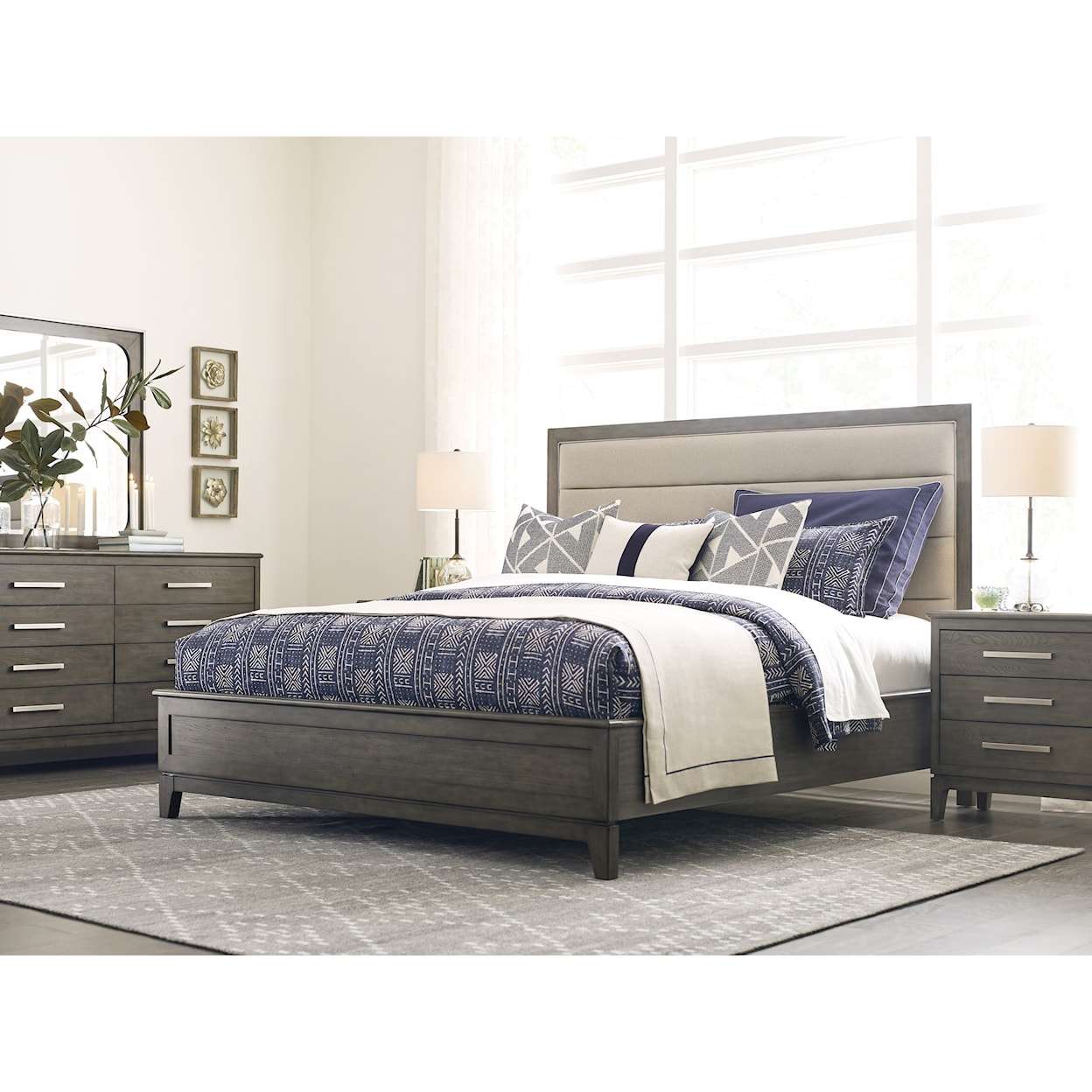 Kincaid Furniture Cascade Ross King Upholstered Panel Bed