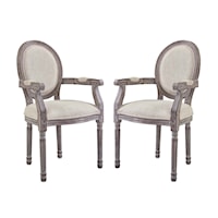 Dining Armchair Upholstered Fabric Set of 2