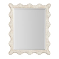 Casual Landscape Mirror with Beveled Edge and Scalloped Rectangle Shape
