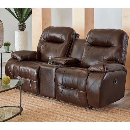 Casual Power Rocker Console Loveseat with USB Port