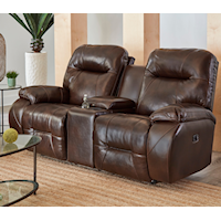 Casual Rocker Loveseat with Storage Console