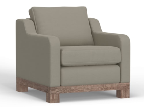 Contemporary Armchair with Sloped Arms