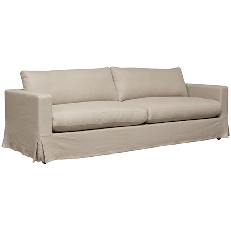 Slip-Cover Sofa In Sand Natural Linen