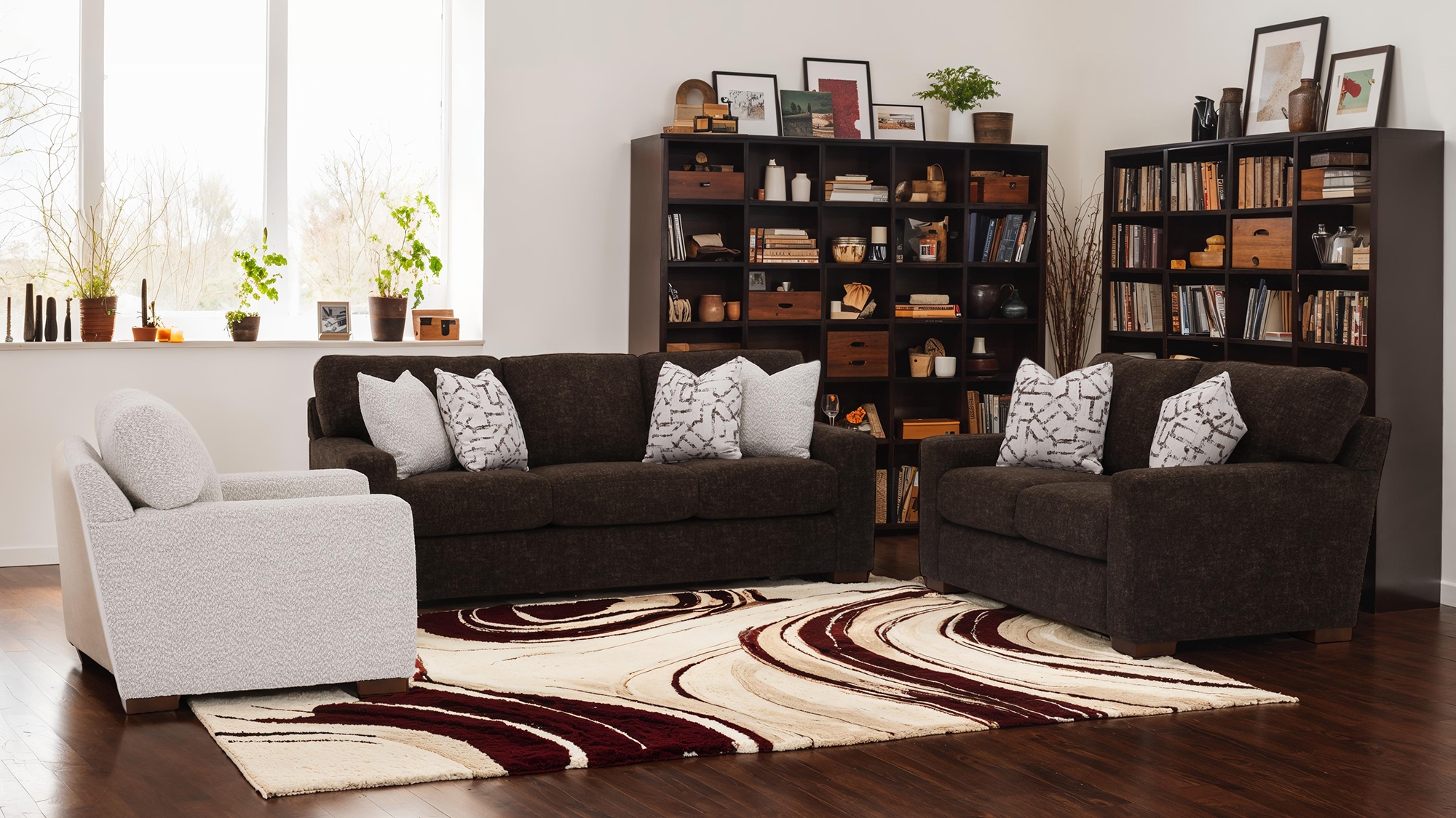 Modern Casual Sofa w/Block Feet