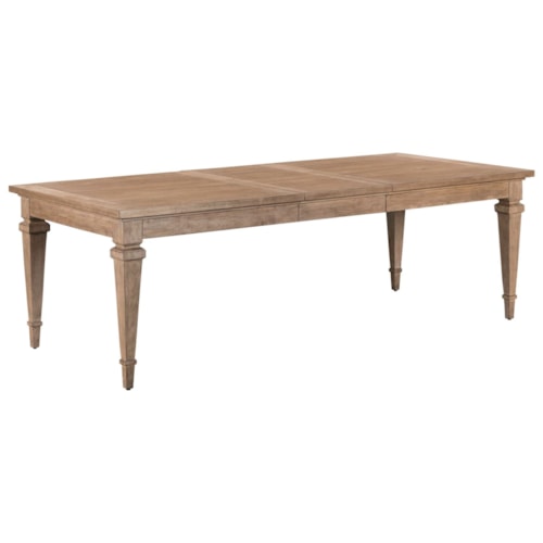 Traditional Rectangular Leg Table with 18" Self-Storing Leaf