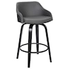 Armen Living Alec Faux Leather 26" Counter Height Swivel Stool