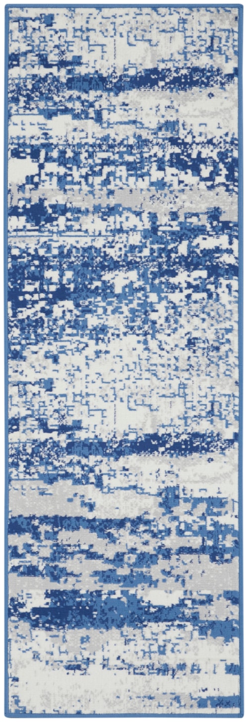 2' x 6' Ivory Navy Runner Rug