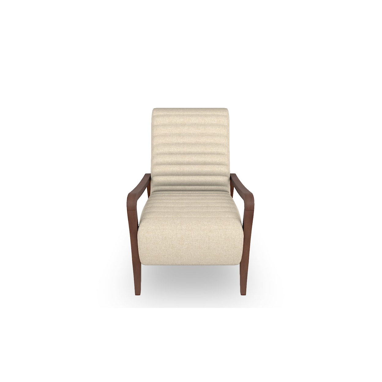 Bravo Furniture Emorie Accent Chair with Wood Arms and Channel Back