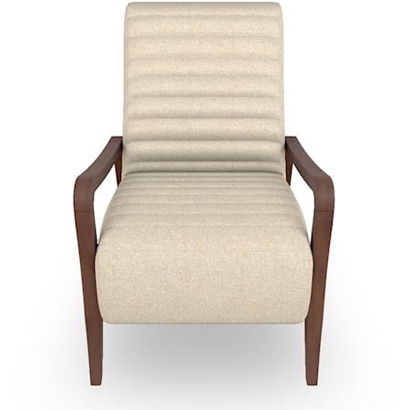 Accent Chair with Wood Arms and Channel Back