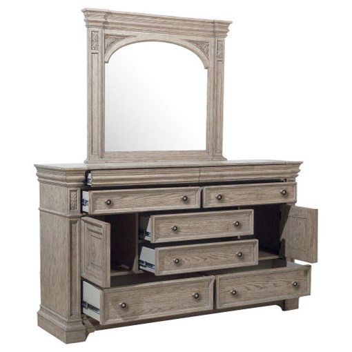 Dresser and Mirror Set