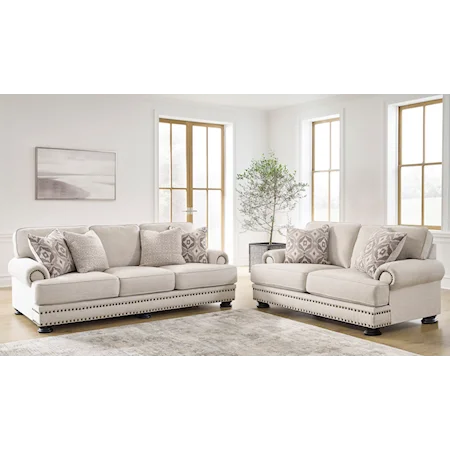 Transitional Sofa and Loveseat