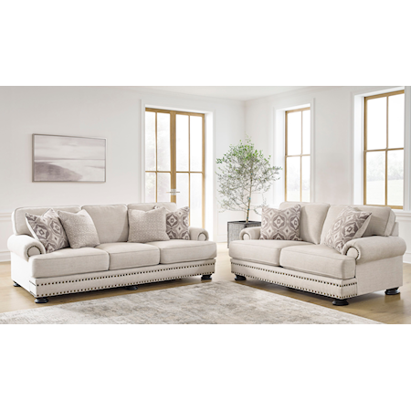 Transitional Sofa and Loveseat