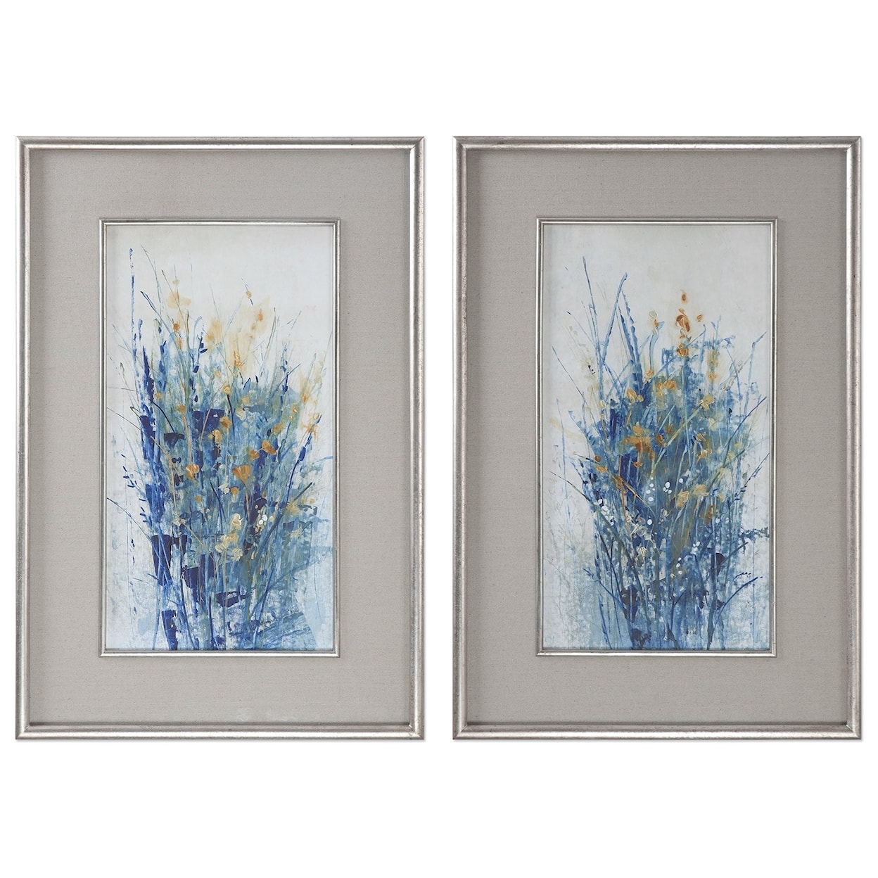 Uttermost Framed Prints Indigo Florals Framed Prints, S/2