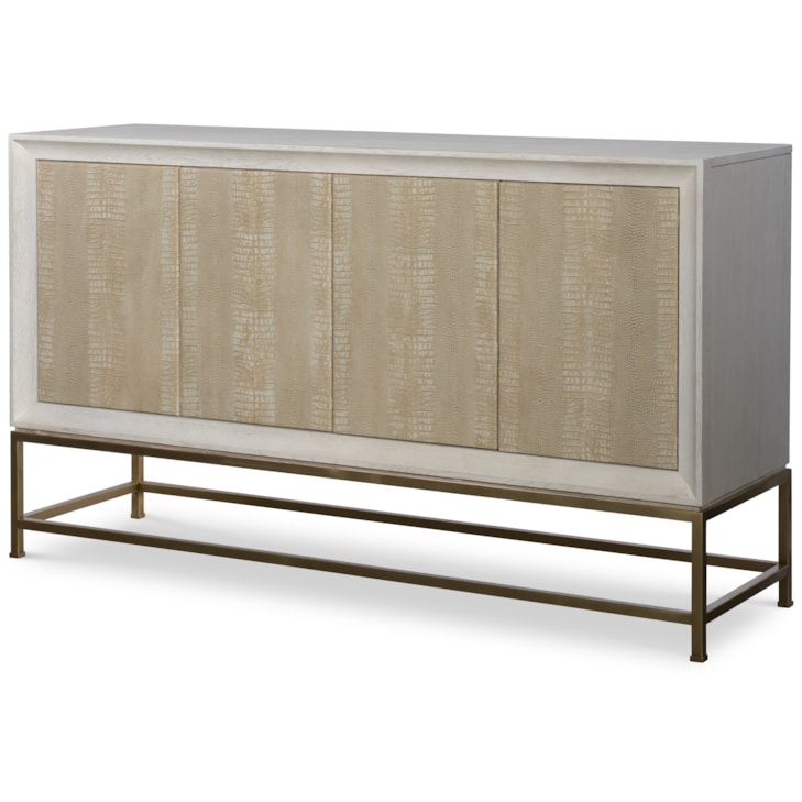Century Details Case Details Leather Front Tall Credenza