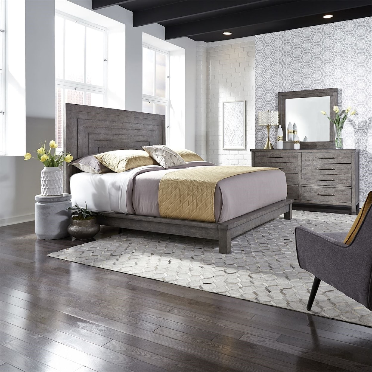 Liberty Furniture Modern Farmhouse King Platform Bedroom Group