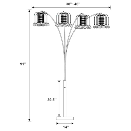 91-inch Hanging Crystal Arc Tree Floor Lamp