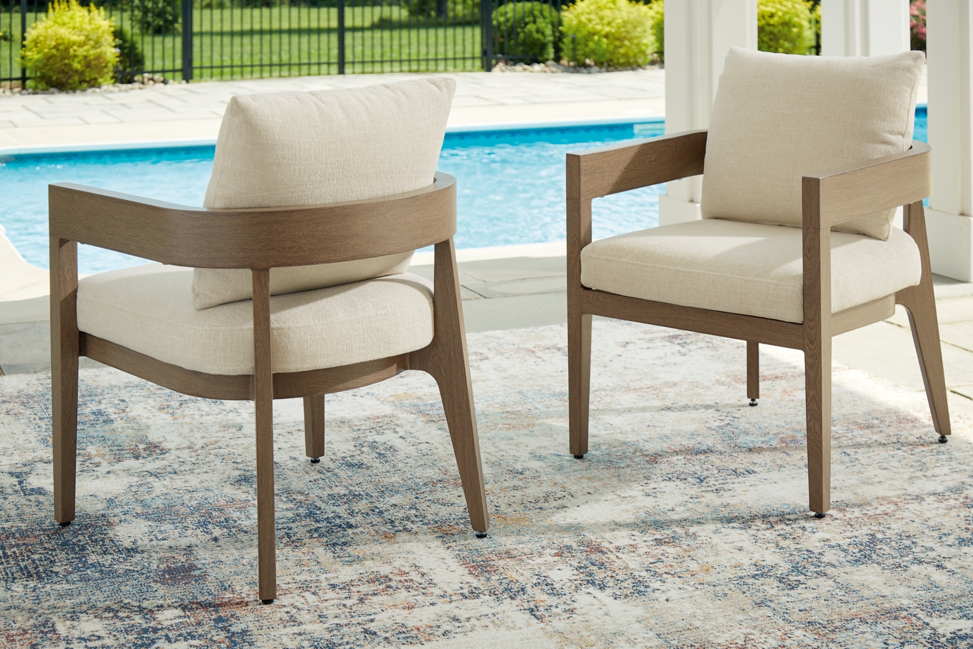 Arm Chair With Cushion (Set Of 2)