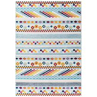 Cadhla Vintage Abstract Geometric Lattice 8x10 Indoor and Outdoor Area Rug