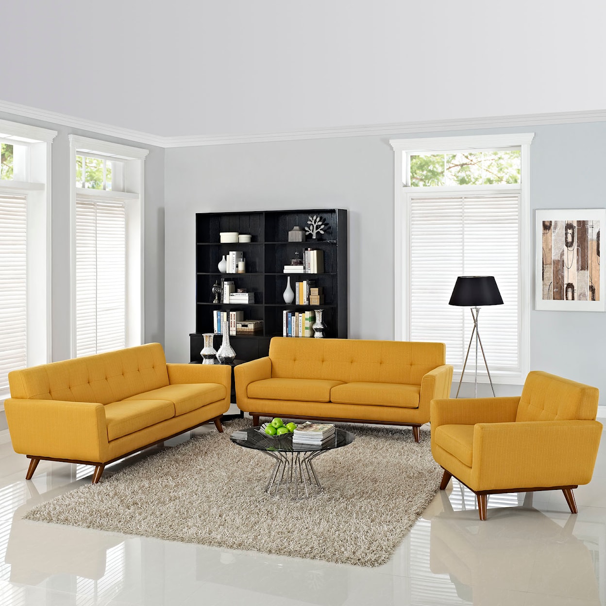 Modway Engage Sofa Loveseat and Armchair Set