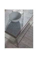 Artistica Sashay Contemporary Rectangular Cocktail Table with Eglomise Glass Top