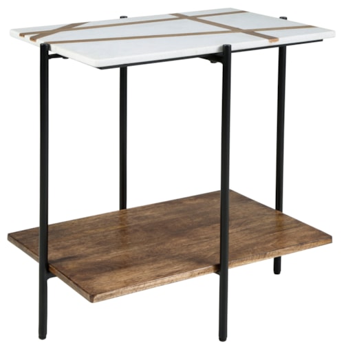 Contemporary Accent Table with Marble Top