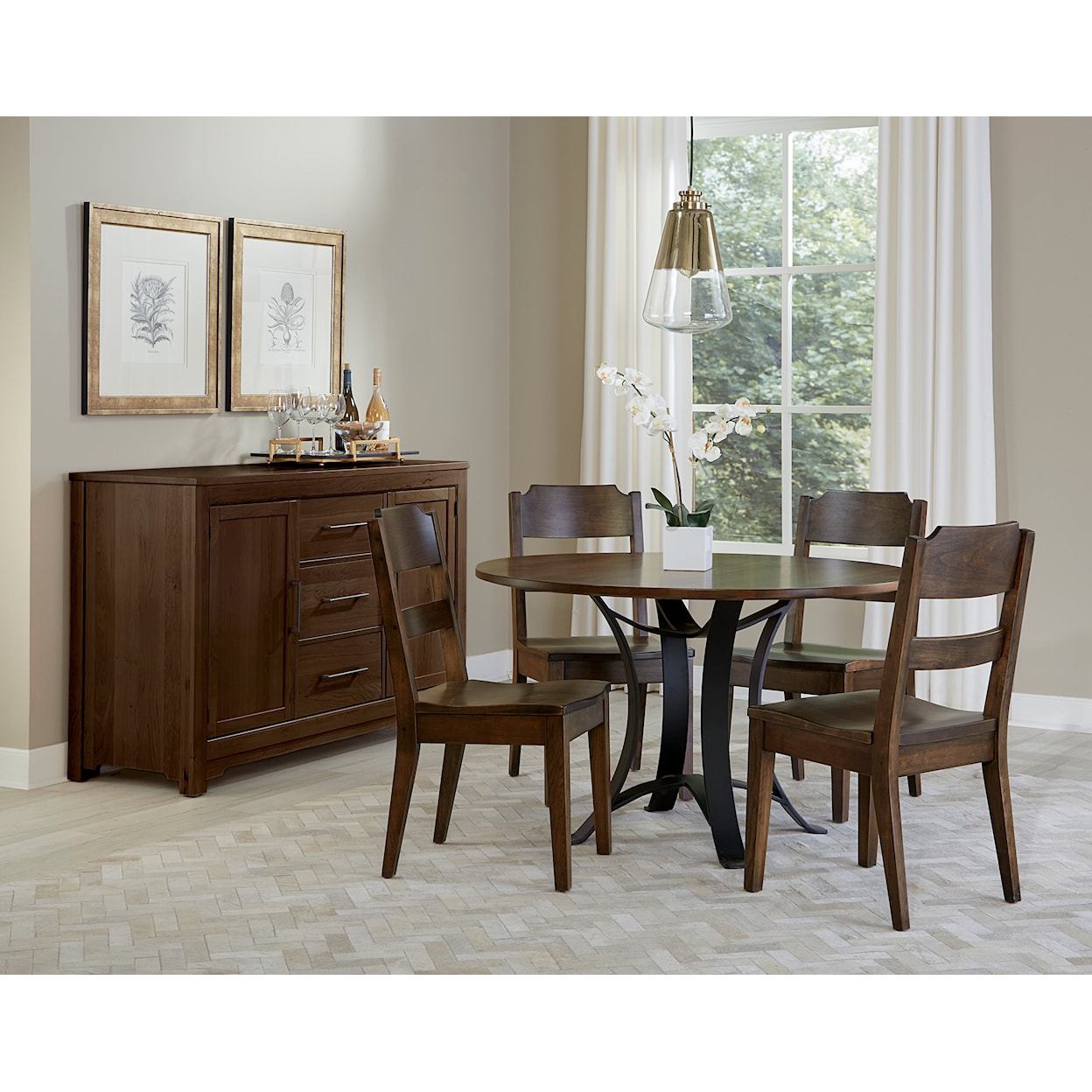 Virginia House Crafted Cherry - Dark 48" Round Dining Table