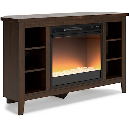 Corner TV Stand with Electric Fireplace