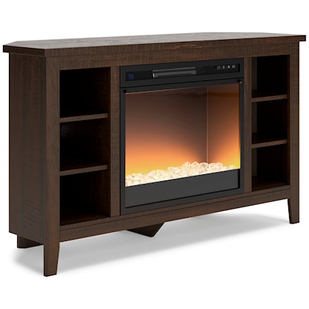 Corner TV Stand with Electric Fireplace