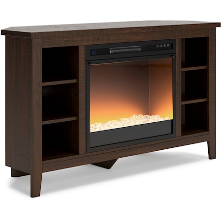 Corner TV Stand with Electric Fireplace