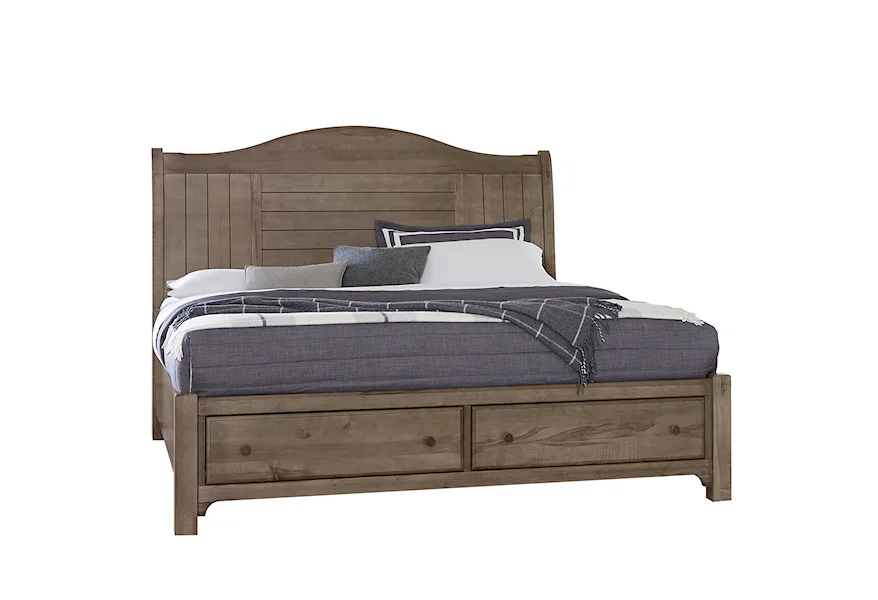Cool Farmhouse Queen Sleigh Storage Bed by Vaughan Bassett at Lagniappe Home Store