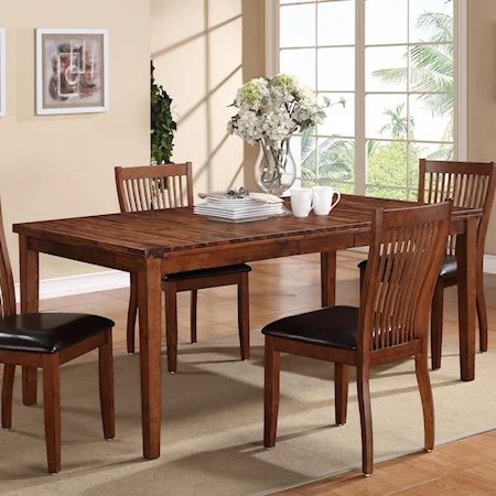 Casual Rectangular Leg Dining Table with Butterfly Leaf