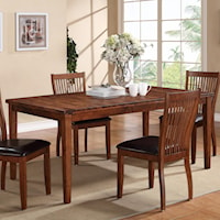 Casual Rectangular Leg Dining Table with Butterfly Leaf